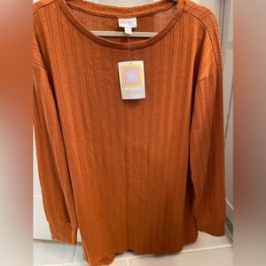 LulaRoe Burnt Orange Long Sleeve Tunic Top NWT